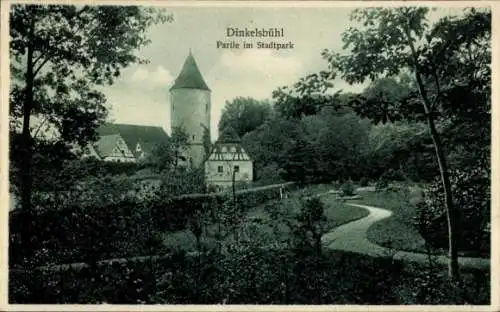 Ak Dinkelsbühl in Mittelfranken, Stadtpark, Turm