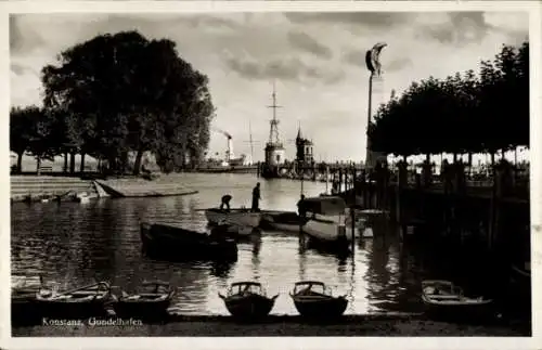 Ak Konstanz am Bodensee, Teilansicht, Gondelhafen