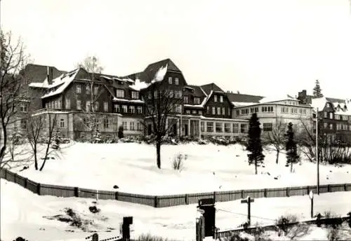 Ak Schierke Wernigerode im Harz, Hotel Heinrich Heine, Außenansicht, Winter