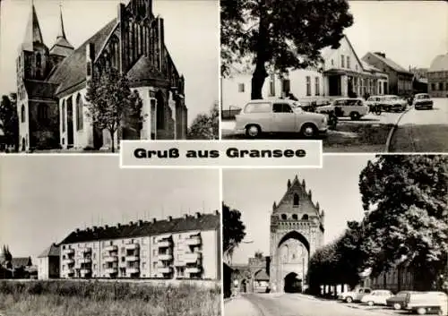 Ak Gransee in der Mark, Teilansichten, Kirche, Turm