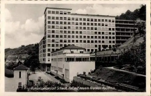 Ak Schwäbisch Hall in Württemberg, Diakonissenanstalt, neues Kranken-Hochhaus