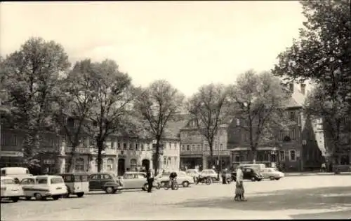 Ak Schleusingen in Thüringen, Markt, Autos