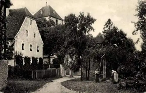 Ak Zschaitz Ottewig in Sachsen, Im Pfarrhof