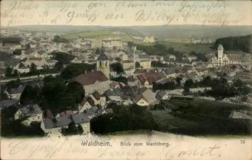 Ak Waldheim in Sachsen, Blick vom Wachtberg