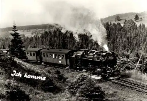 Ak Deutsche Eisenbahn, Dampflok, Ich komme