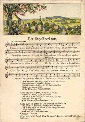 Lied Ak Vogel, Wilhelm, Der Vugelbeerbaam, Kann schönnern Baam gibt's, Landschaftsidylle