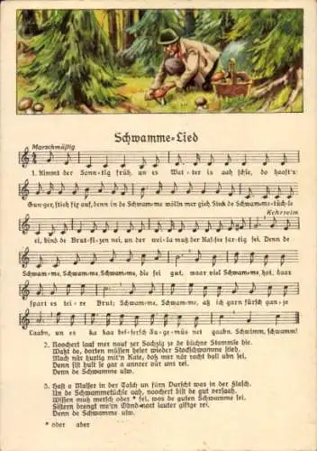 Lied Ak Schwamme Lied, Kimmt der Sonntig früh, un es Watter is aah schie, Wilhelm Vogel, Erzgebirge