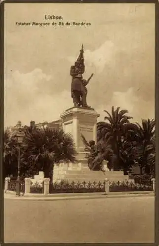 Ak Lisboa Lissabon Portugal, Estatua Marquez de Sa da Bandeira