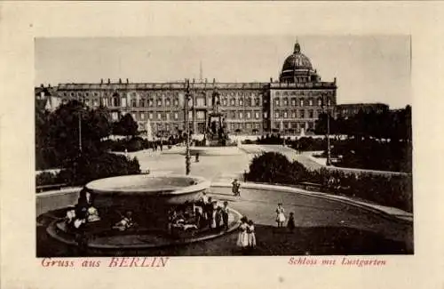 Ak Berlin Mitte, Schloss mit Lustgarten