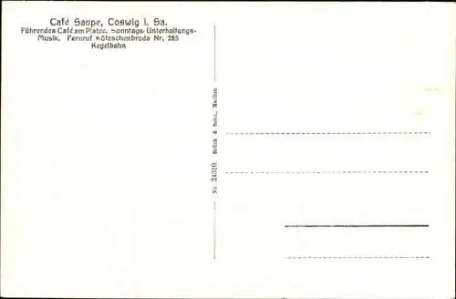 Ak Coswig in Sachsen, Café Saupe