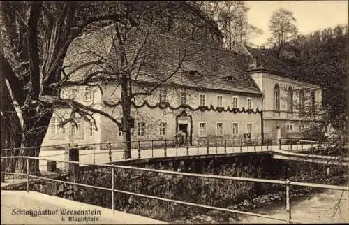 Ak Weesenstein im Müglitztal Sachsen, Schlossgasthof