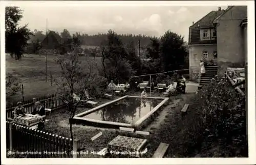 Ak Herrndorf Hetzdorf Halsbrücke Sachsen, Gasthof Hasse, Planschbecken