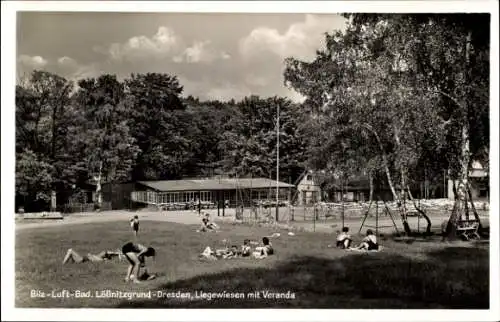 Ak Lößnitz Radebeul Sachsen, Lößnitzgrund, Bilz Luft Bad, Liegewiesen, Veranda