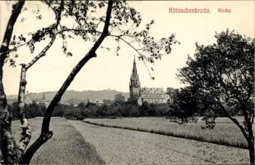 Ak Kötzschenbroda Radebeul in Sachsen, Kirche