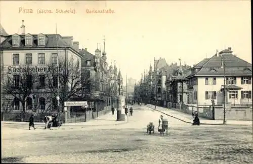 Ak Pirna an der Elbe, Gartenstraße, Hotel-Restaurant Sächsischer Hof