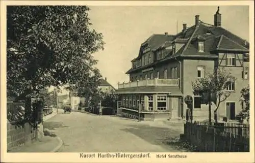 Ak Hartha Hintergersdorf Tharandt im Erzgebirge, Hotel Forsthaus