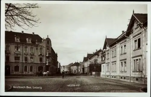 Ak Groitzsch in Sachsen, Straßenpartie