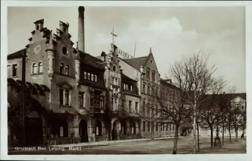 Ak Groitzsch in Sachsen, Markt, Haus Saxonia