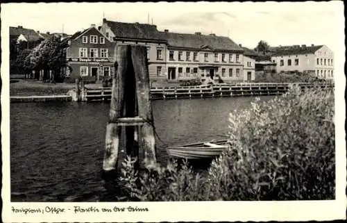 Ak Gwardeisk Tapiau Ostpreußen, Teilansicht, Blick über die Deime