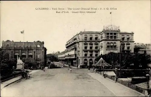 Ak Colombo Ceylon Sri Lanka, York-Street, Grand Oriental Hotel