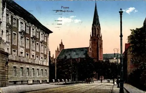 Ak Poznań Posen, St. Pauli-Kirche