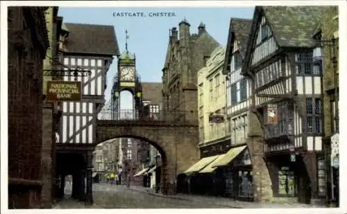 Ak Chester Cheshire England, Eastgate, Nationale Provinzbank