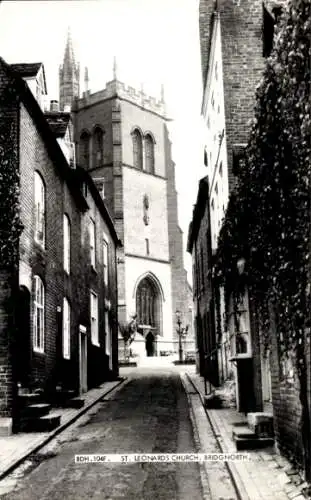 Ak Bridgnorth West Midlands England, St. Leonards Kirche