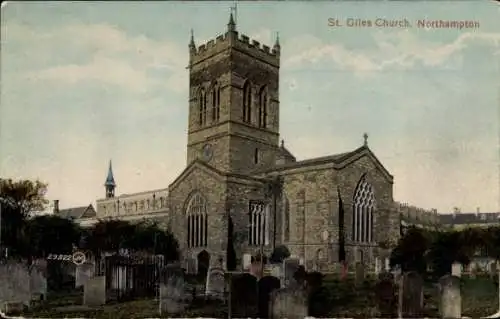 Ak Northampton Northamptonshire England, St. Giles Kirche