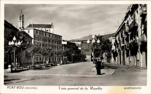 Ak Portbou Katalonien, Vista general de la Rambla, Straßenpartie