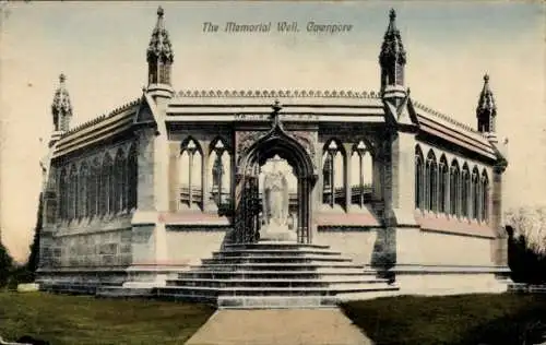 Ak Kanpur Cawnpore Indien, The Memorial Well, Gedenkbrunnen