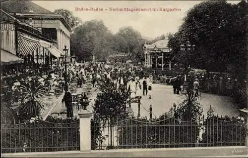 Ak Baden Baden am Schwarzwald, Nachmittagskonzert im Kurgarten