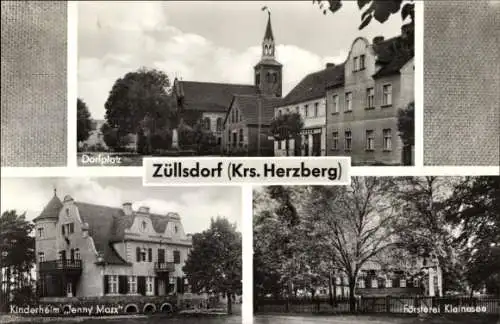 Ak Züllsdorf Herzberg Brandenburg, Dorfplatz, Kinderheim Jenny Marx, Försterei Kleinesee