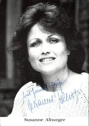 Ak Schauspielerin Susanne Altweger, Portrait, Autogramm