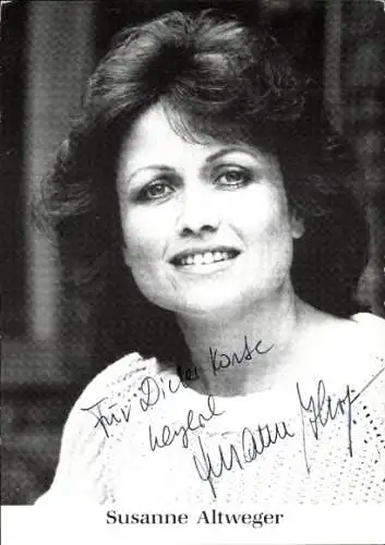 Ak Schauspielerin Susanne Altweger, Portrait, Autogramm