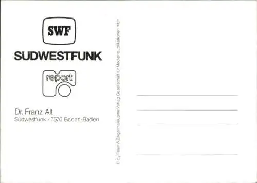 Ak Moderator Franz Alt, Portrait, Autogramm