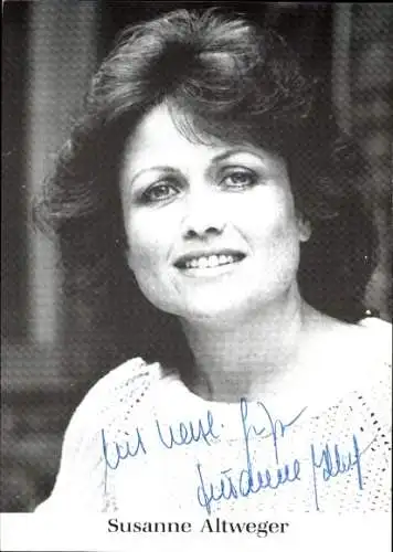 Ak Schauspielerin Susanne Altweger, Portrait, Autogramm