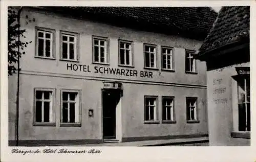 Ak Harzgerode im Harz, Hotel Schwarzer Bär, Fassade