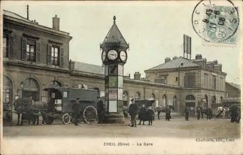 Ak Creil-Oise, Gare, Kutsche