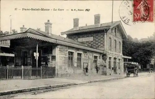 Ak Le Parc de Saint Maur Val de Marne, Bahnhof