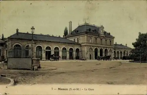 Ak Meaux Seine-et-Marne, Bahnhof