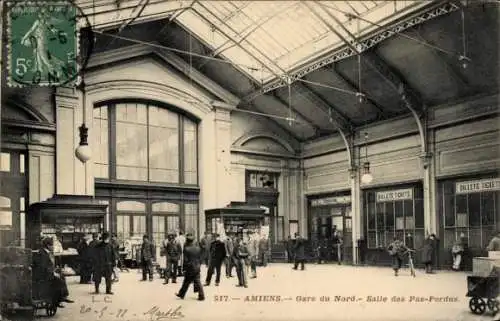 Ak Amiens-Somme, Gare du Nord, Salle des Pas-Perdus