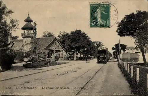 Ak La Rochelle Charente Maritime, Chalet de l'octroi, Tramway