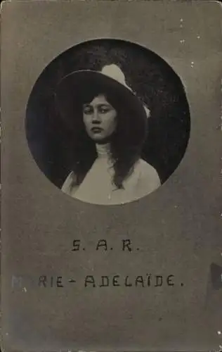 Foto Ak Maria Adelheid von Luxemburg, Marie Adelaide, Portrait