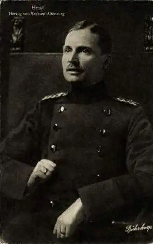 Ak Herzog Ernst von Sachsen Altenburg, Uniform, Wohlfahrtskarte