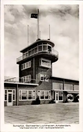 Ak Haarlemmermeer Nordholland Niederlande, Flughafen Schiphol, Verkehrsturm, Radiopeilstation