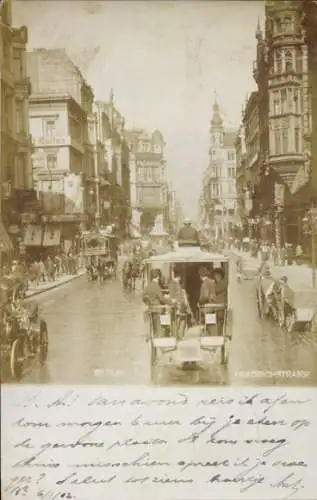 Foto Ak Berlin Mitte, Friedrichstraße, Geschäfte, Pferdeomnibus