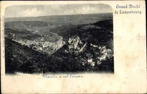 Ak Vianden Luxemburg, Blick auf den Ort mit Schloss