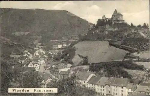 Ak Vianden Luxemburg, Panorama