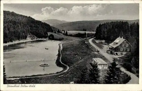 Ak Wald Brilon im Sauerland, Strandbad am Ortsrand, See