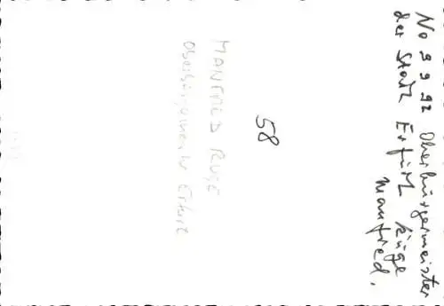 Ak Politiker Manfred Ruge, Oberbürgermeister der Stadt Erfurt, Autogramm